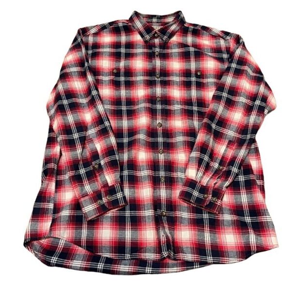 Duluth Trading Co Men's Flannel Shirt Black Red Size XL Tall / XLT - Picture 1 of 9